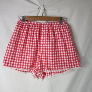 Colsie Boxer Pajama Shorts Red Gingham Loungewear Size Small NWT